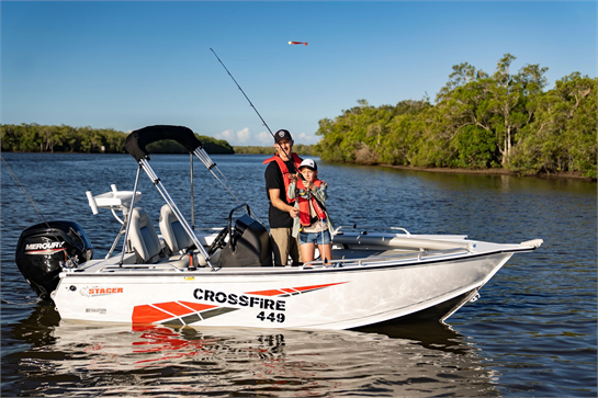 white stacer crossfires 449 is ideal for fishing activities