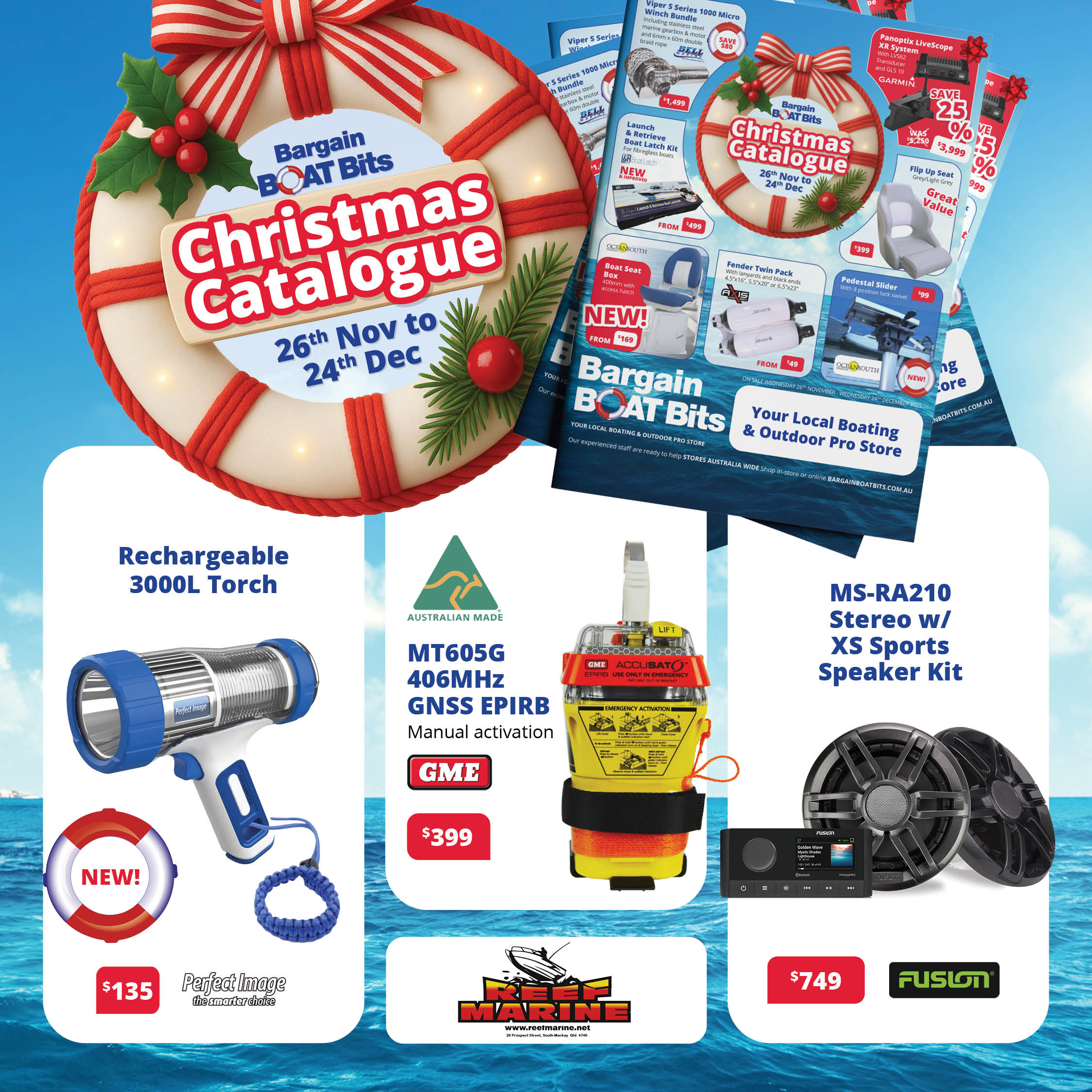 reef marine bbb christmas catalogue banner